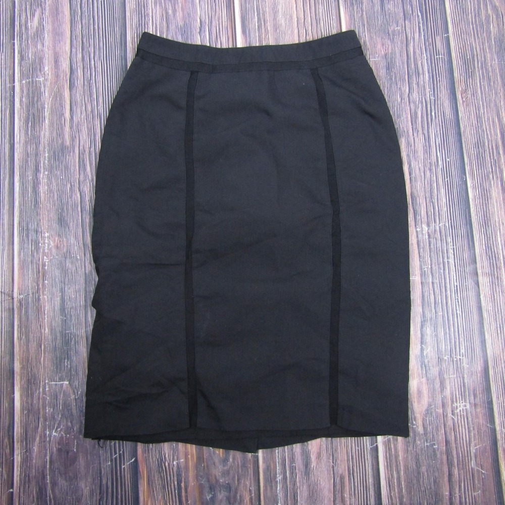 DownEast Skirt Womens Small Black Knit Pencil Straight Knee Length Work Office